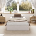 thumbnail image 5 of Twin Size Wood Platform Bed Frame, Floor-Standing No-Gap Design, Modern Minimalist No Headboard Bed Frame, Wood Slat Support, No Box Spring Needed, Easy Assembly, White, 5 of 7