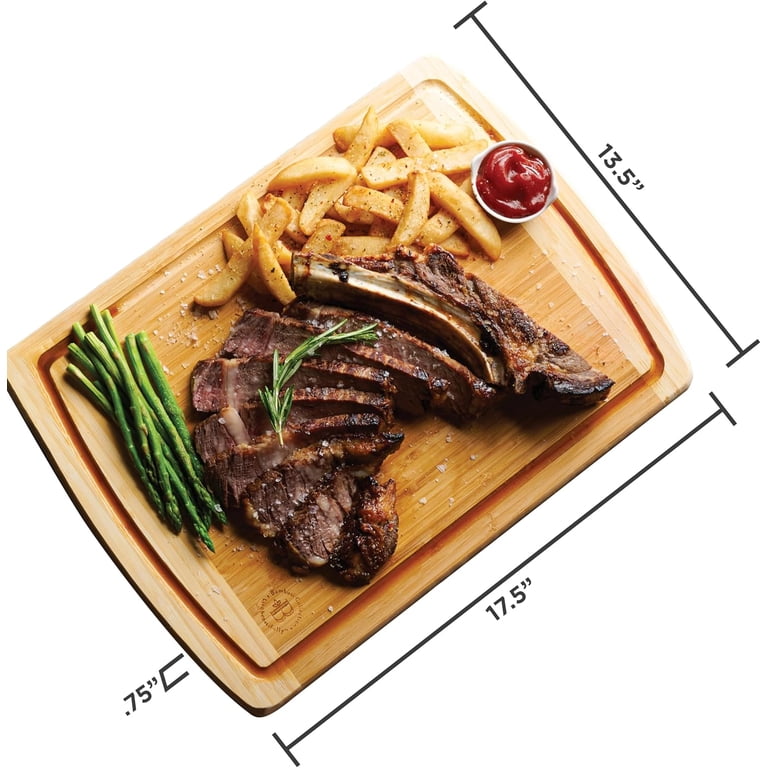 Bambusi Premium Thick Bamboo Cutting Board Set, 2 Large photo 8