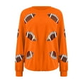 thumbnail image 6 of BODOAO Womens Sparkle Football Sequin Rugby Sweatshirt Game Day Y2K Crewneck Oversized Shirt Long Sleeve Loose Pullover Sequin Rugby Sweatshirt Crewneck Oversized Shirt Fleece Pullover Orange Xxl, 6 of 7