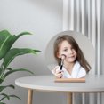 thumbnail image 1 of Raindrops Frameless Acrylic Tabletop Mirror with Wooden Base for Stylish Vanity Setup, 1 of 8