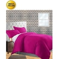 thumbnail image 2 of Celine Linen Wrinkle & Fade Resistant 3-Piece Duvet Cover Set - Protects and Covers your Comforter / Duvet Insert, 1500 Series LUXURIOUS 100% HypoAllergenic - Silky Soft, King/Cali King, Hot Pink, 2 of 2