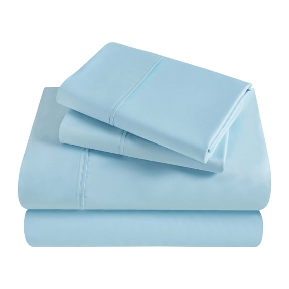 Superior Egyptian Cotton 300 Thread Count Deep Pocket Sheet Set, California King, Light Blue