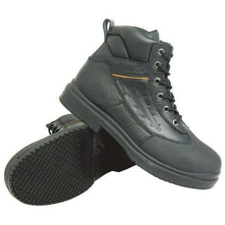 Genuine Grip Size 9-1/2 Steel Toe Work Boots, Unisex, Black, W, 7800-9.5W