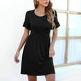 thumbnail image 2 of CEHVOM Robes T-Shirt Décontractées d'Été pour Femmes à Volants Manches Courtes Amples Robe de Soirée en Solde, 2 of 5