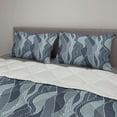 thumbnail image 2 of Abstract Comforter & Sham Bedding Set, Wavy Pattern with Circles Curves Dots and Hexagons Swirl Arrangement, 3 pcs Duvet Set Microfiber Filling Quilt, 5 Sizes, Pale Blue Dark Blue, by Ambesonne, 2 of 4