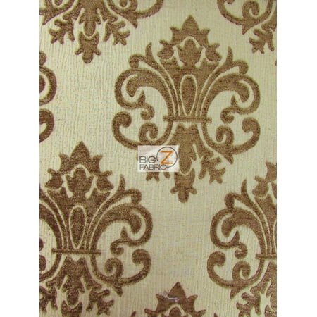 damask jacquard fabric upholstery yard drapery chenille reversible brown sold