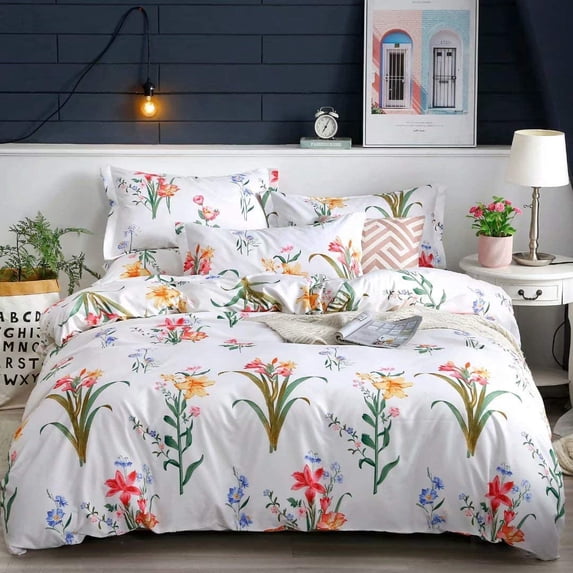 Shatex Twin Comforter All Season Comforter with Floral Print Comforter Printed Bedding Comforters