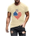 thumbnail image 2 of Tnhcen USA Flag Shirt Tops USA Flag Heart Shirts for Men 4th of July T-Shirt Graphic Patriot Tee S-3XL, 2 of 5