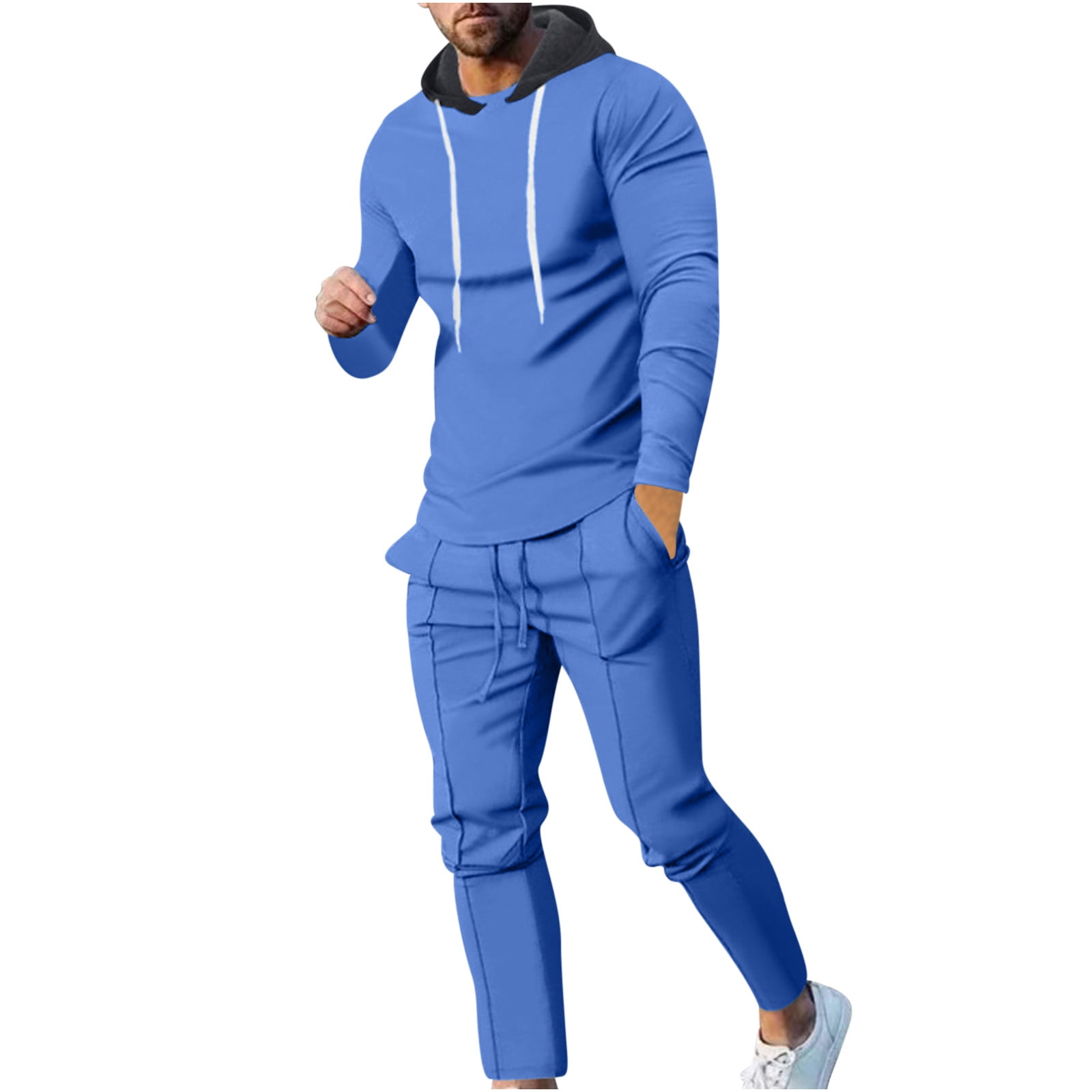 Wyongtao Men's 2 Piece Outfits Patchwork Color Hoodie Wyongtao Men's 2 Piece Outfits Patchwork Color Hoodie