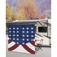 thumbnail image 5 of 4th of July RV Awning Sun Shade Screen 9'X7' American USA Flag Mesh Sunscreen Blue and Red Awning Shade Screen with Zipper UV Blocker Completed Kits Outdoor Canopy for RV Motorhome Camper Travel, 5 of 7