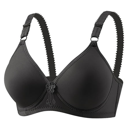 HYSYSB Sports Bras for Women balconette Bras for Women bras for Women seamless Bra high Support Bras for Strap Full Coverage Up Bras No Underwire Wireless Bras bralettes for Women Black 38