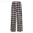 thumbnail image 4 of Mepaouo Women Pajama Pants Warm Plaid Lounge Pj Bottoms Drawstring Wide Leg Sleepwear Sizes S-3X, 4 of 7