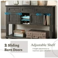 thumbnail image 2 of Vabches 3-Tier Wood Condole Table with 3 Drawers and Shelves, 47" Narrow Long Sofa Entryway Table with Sliding Barn Door Storage Cabinets, 2 of 9