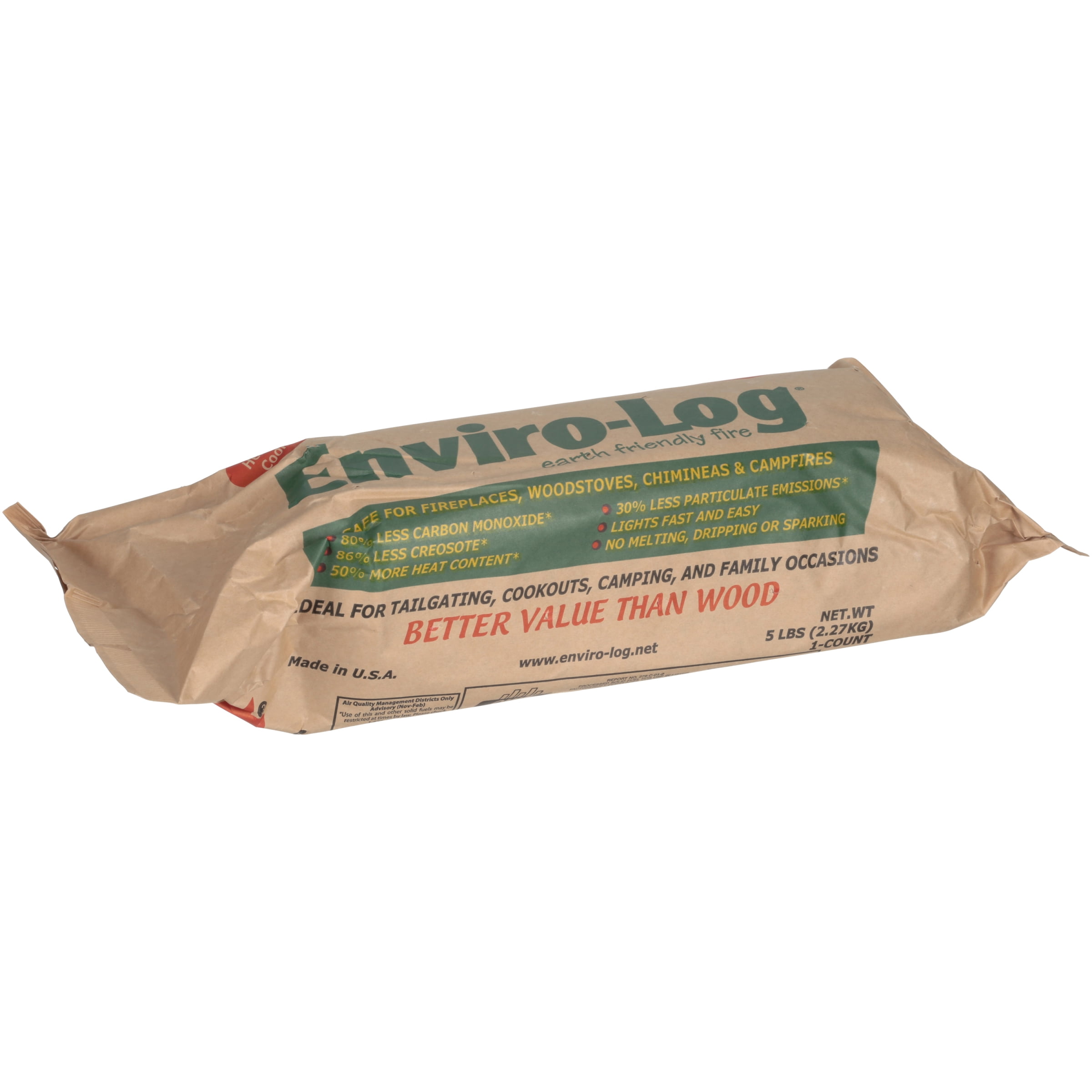 Enviro-Log Sustainably Made Firelogs - 5lbs 3 Hour (1000562), 6 Pack -  Walmart.com