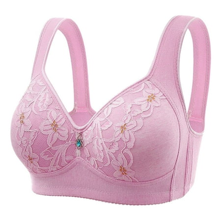 

Womens Bra Comfortable New No Steel Rim Plus Size Lace Gather Cute Elegant Solid Color Underwear For Women