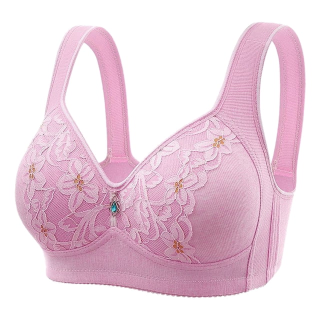 PEASKJP Wireless Bras with Support and Lift Full Bust Seamless Nursing Maternity Bras, Purple 44