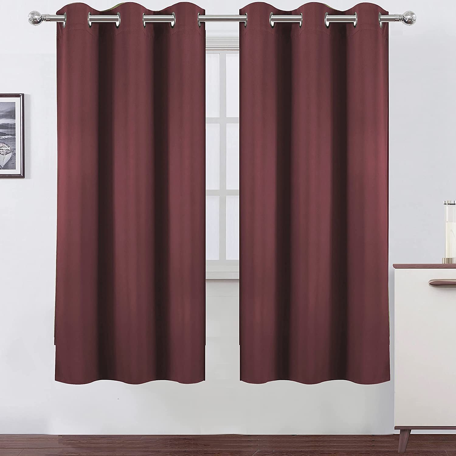 Indoor Divider Blackout Room Curtain Heavy Duty Bedroom Kitchen Burgundy Red New 