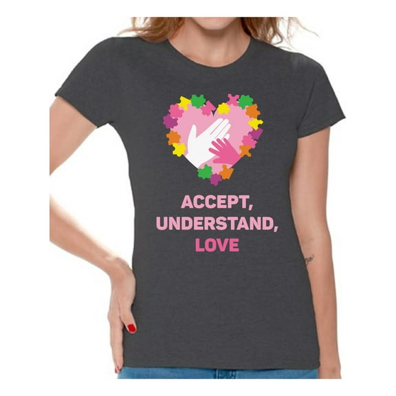Awkward Styles Women's Autism Awareness T shirt Accept Understand Love Autism Shirt Women Autism Awareness Shirts Women's Autism T Shirt Autism Awareness Gifts for Her Autistic Pride Gifts