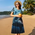 thumbnail image 4 of Vsdgher Robes Maxi Midi Décontractées 3D Requin Réaliste pour Femmes Été 2025 Manches Courtes Légères Col Rond Robe de Plage, 4 of 6