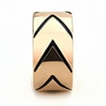 thumbnail image 4 of IP Rose Gold(Ion Plating) Stainless Steel Ring with Epoxy in Jet for Women Minimalist Theme Jet Stone Color Style TK3563 Size 5, 4 of 5