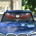 thumbnail image 4 of ALAZA American Eagle Flag Windshield Sun Shade Car Foldable Visor Block UV Rays Protector 57"x31.5", 4 of 8
