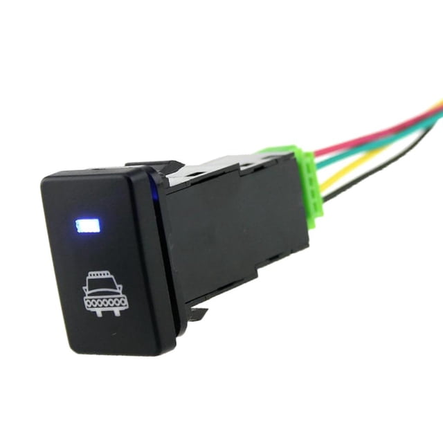 Interruptor de botón pulsador de 4 polos para automóvil,Interruptor de símbolo de grabadora de conducción,Control de interruptor de botón pulsador,Botón de interruptor de lámpara de luz kusrkot Interruptor de botón pulsador de 4 polos para automóvil