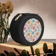 thumbnail image 6 of Yiaed Skull and Flowers Print Travel Jewelry Case Bridesmaid Gift Boxes Jewelry Travel Organizer Small Round Jewelry Box Mini Storage-Black, 6 of 7