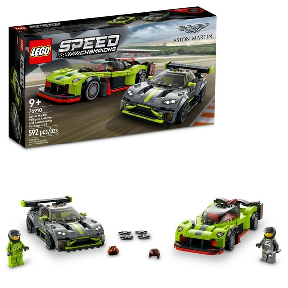LEGO Speed Champions Aston Martin Valkyrie AMR Pro and Aston Martin Vantage GT3 76910 Toy Building Kit (592 Pieces)