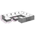 thumbnail image 4 of vidaXL 12 Piece Garden Lounge Set with Cushions Poly Rattan Brown, 4 of 5