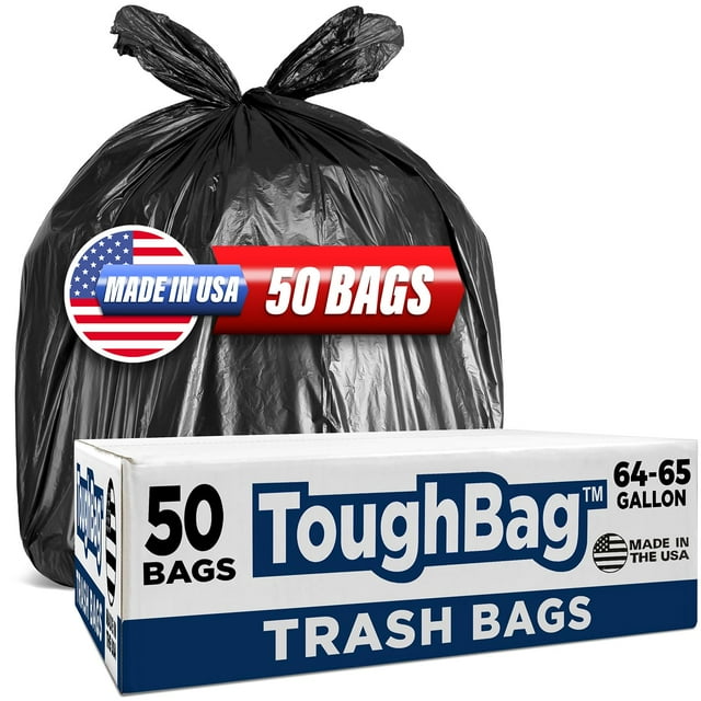 Bolsas de basura ToughBag 240-246 L, resistentes, 50 x 48 pulgadas, negras, 50 unidades