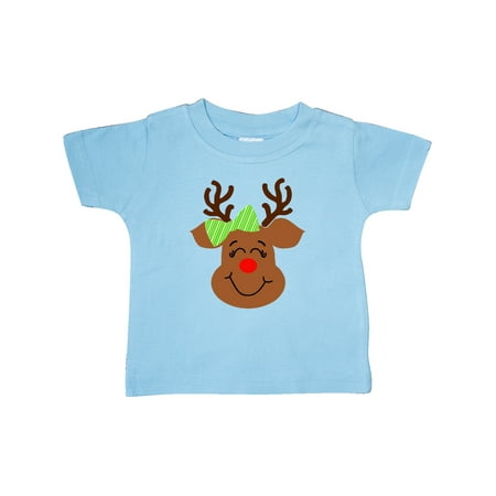 

Inktastic Cute Reindeer with Green Bow Gift Baby Boy or Baby Girl T-Shirt