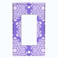 thumbnail image 2 of Metal Light Switch Plate Outlet Cover (Damask Snow Flake Purple Pattern - Single Rocker), 2 of 2