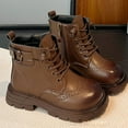 thumbnail image 2 of CAICJ98 Boys' Girls' Boots Combat Snow Boots Waterproof Non-Slip Fashion Work Ankle Boots with Lace Up Side Zipper Hiking Boots for Boys Girls (Toddler/Little Kid/Big Kid),2, 2 of 9