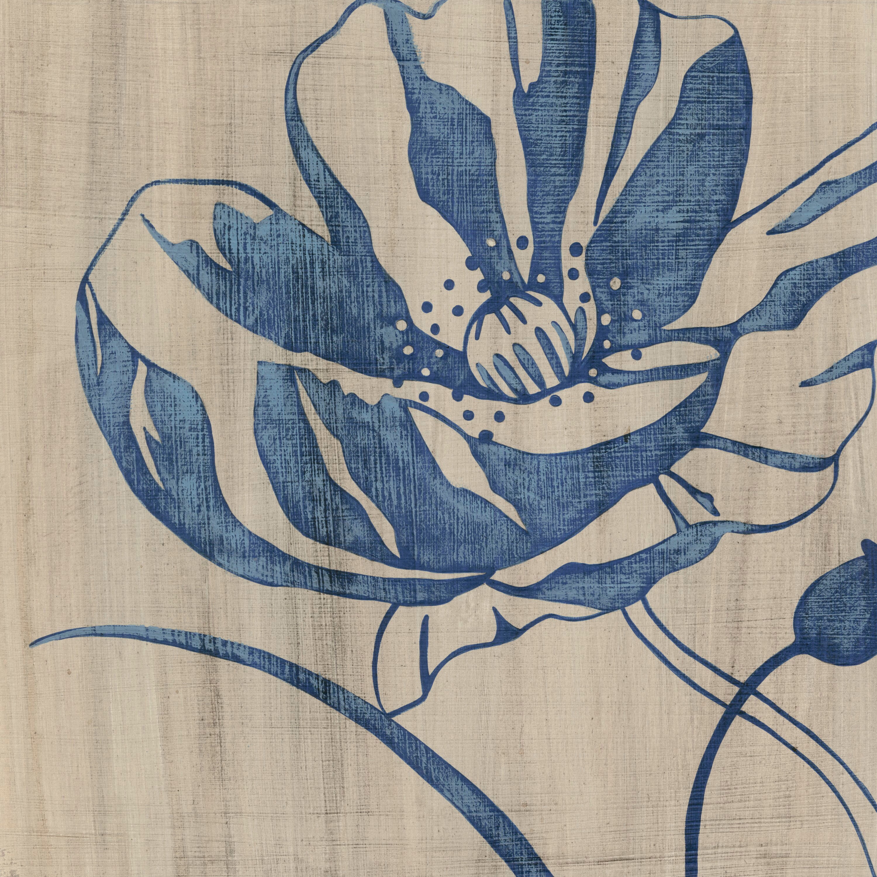 Marmont Hill "Indigo Poppy" Painting Print on Wrapped Canvas