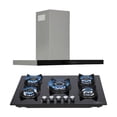 thumbnail image 1 of Combo Parrilla Cristal Templado Negro 76cm 5q Enc. Elect y Campana Pared T Pantalla Touch 85 Cm ODIPO Campana Pared y Parrilla Empotrable Gas, 1 of 4