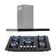 thumbnail image 1 of Campana de cocina de pared digital tipo T 90cm Temax + Parrilla de gas 5 quemadores cristal 76cm Capella, 1 of 4