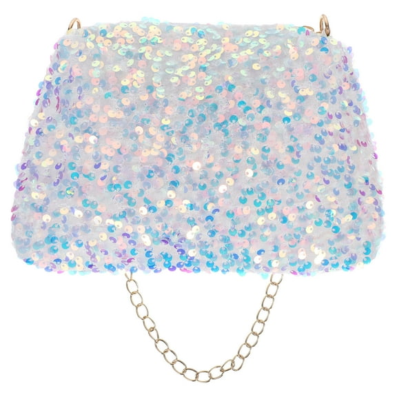 OFFIGAM White Evening Clutch Bag with Chain Crossbody Strap, 1 Pack, Stylish Carry- for Women