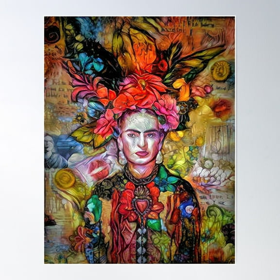 Frida Flower Abstract Poster Wall Art, Modern Wall Decor For Living Room Bedroom, 8x12 UNFRAMED