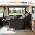 thumbnail image 3 of MCombo 63" Wall Hugger Power Loveseat Recliner for Small Spaces, RV, 360° Swivel Tray Table, Armrest Storage, Dark Grey, 3 of 7