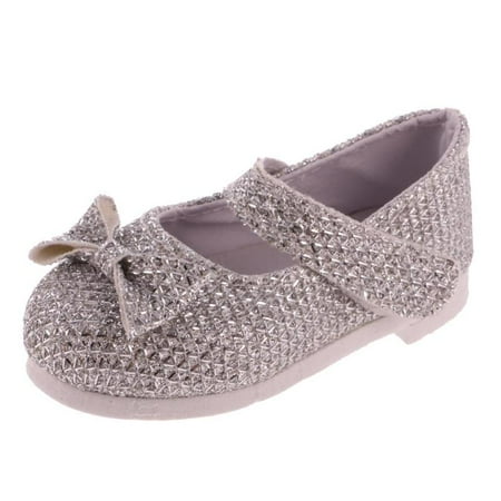 

Pair of Fashion Sequin Shoes with Bow for 18INCH Dolls Silver