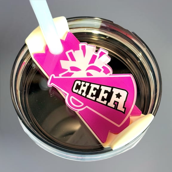 Cheerleader Silicone Spinner Plate Cover for 40oz Tumblers – Personalized Name Plate Accessory