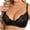 Black, variant on Half Cup Bra for Women Sheer Floral Lace Patchwork No Underwire Unpadded Bralette Slim Non-Slip Straps 3 Hooks Front Closure Daily Lingerie Purple S