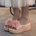 thumbnail image 2 of Dakaela Sandales Espadrilles à Plateforme Compensée pour Femmes, à Enfiler, Bout Ouvert, Talons Hauts, Sandales de Plage d'Été, 2 of 8