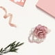 thumbnail image 5 of Pulsera de ramillete de rosas, ramillete floral de muñeca de boda con diamantes de imitación y perlas, pulsera de flores de mano, juego de boutonniere de rosa de seda para boda (rosa), 5 of 5