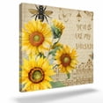 thumbnail image 2 of YOU ARE MY SUNSHINE Framed Canvas Wall Art, Retro Sunflowers Floral Bee Brown Fence Wall Art Painting for Living Room Bedroom Home Decor, 8”x8”, Office Artwork Print, 2 of 9