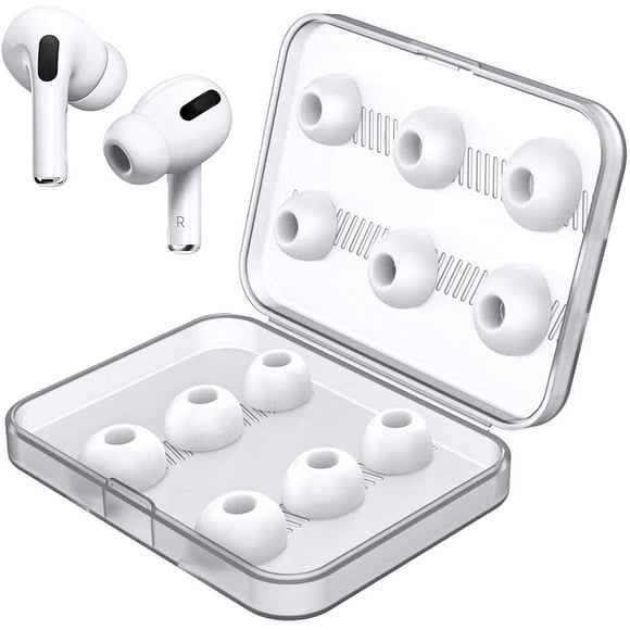 12 Pieces Replacement Ear Tips for AirPods Pro Silicon Ear Buds Tips with Portable Storage Box (White) (6 Pairs)
