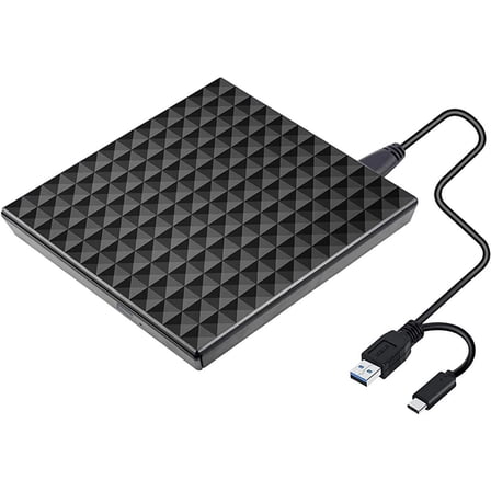 External Blu-ray Drive Blu-ray Burner 6X Compatible with BD DVD CD Drive Portable Bluray Drive 100GB Slimline External Blu ray Drive usb 3.0 and Type-C Port for Windows XP/7/8/10for Mac and PC