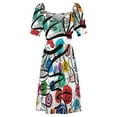 thumbnail image 4 of Colorful Graffiti Art Joyful Characters Celebrating Summer Sleeveless Dress summer dress womens 2024 evening dresses luxury 2024, 4 of 6