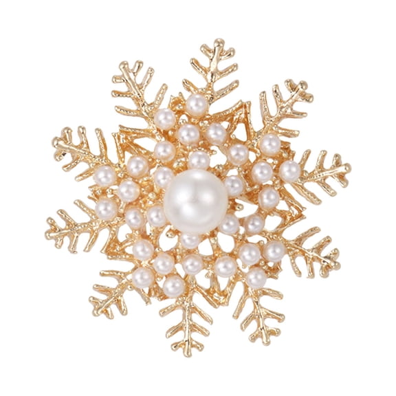 hengtong Snowflake Brooch Decorative Pin Fashion for Women Winter Snowflake Brooch Lapel Pin for Shirt Clothing Dress Scarf Decoration Gold