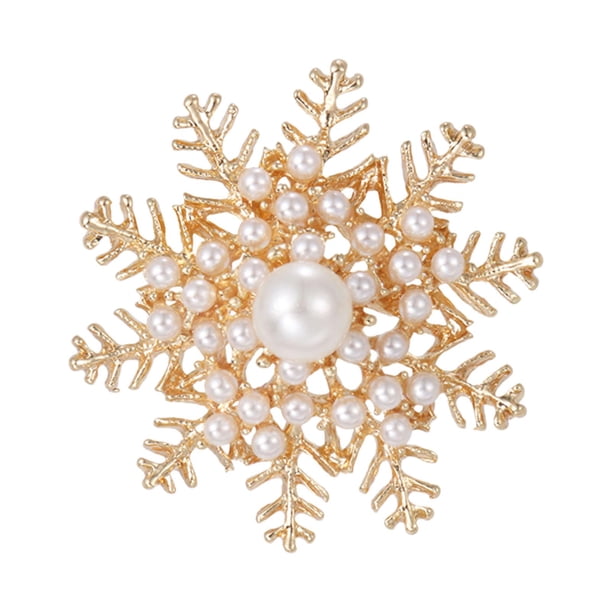 Broche de nieve Yuyangstore invierno Accesorios de moda Pin decorativo oro
